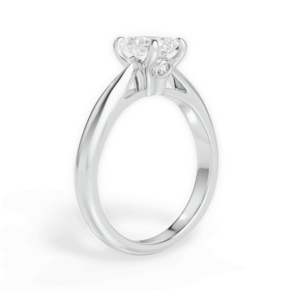 Beverly Radiant Cut Lab Grown Diamond Platinum Engagement Ring - View 2