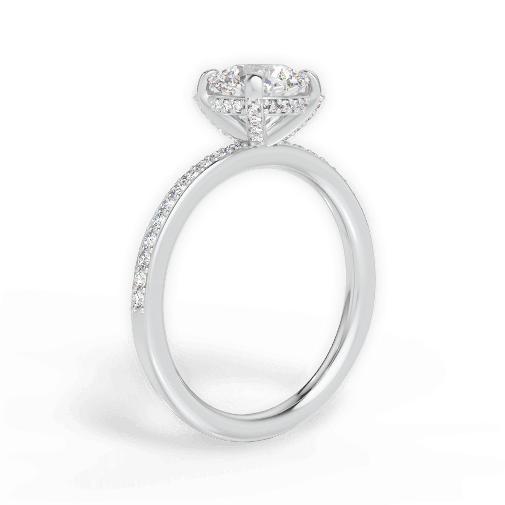 Janice Round Cut Lab Grown Diamond 14Kt White Gold Engagement Ring - View 3