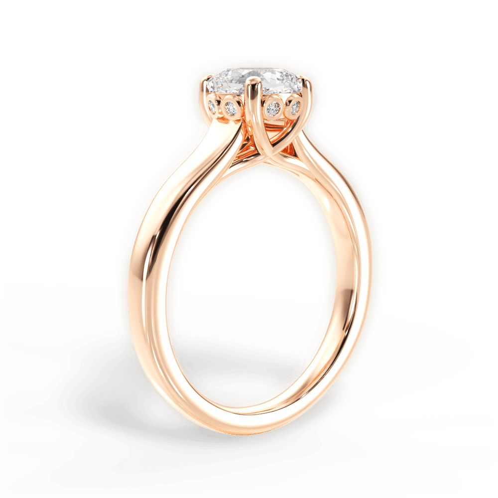Carol Cushion Cut Lab Grown Diamond 18Kt Rose Gold Engagement Ring - View 3