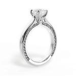 Carrie Cushion Cut Lab Grown Diamond Platinum Engagement Ring - View 3