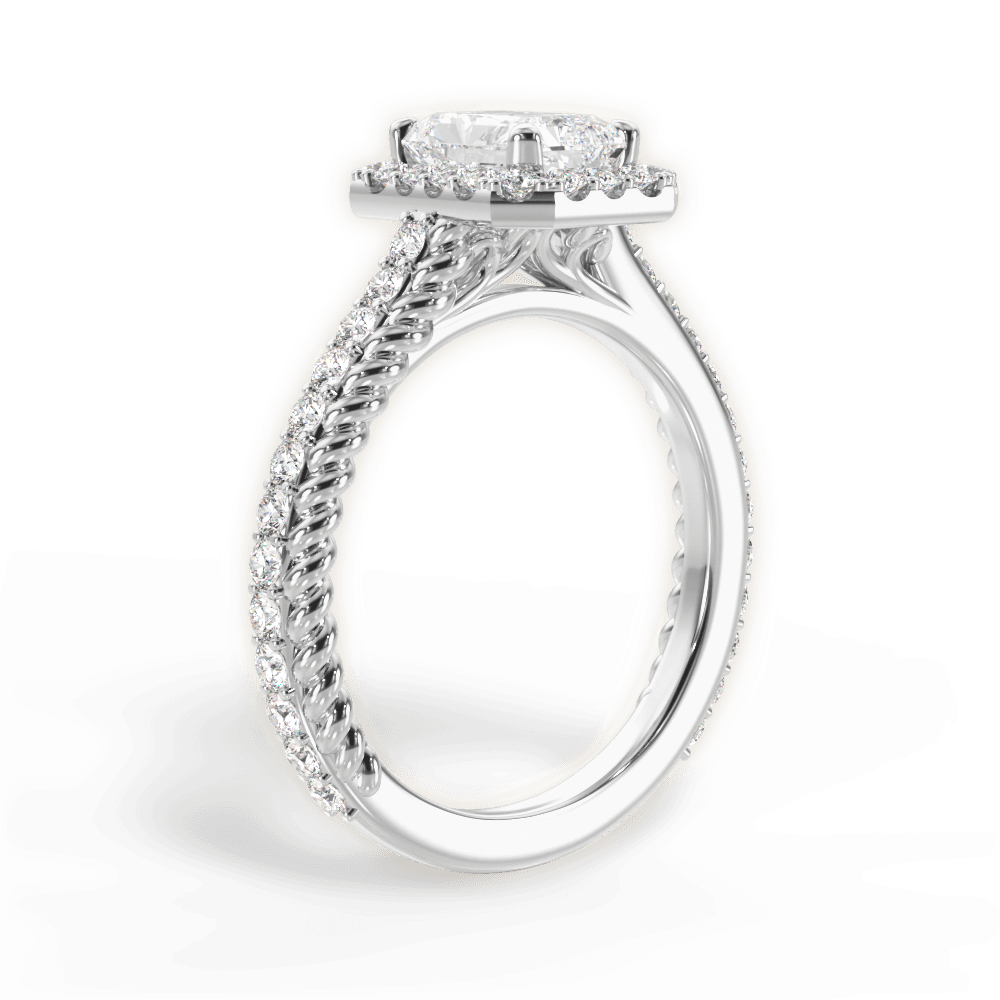 Kim Radiant Cut Lab Grown Diamond 14Kt White Gold Engagement Ring - View 4