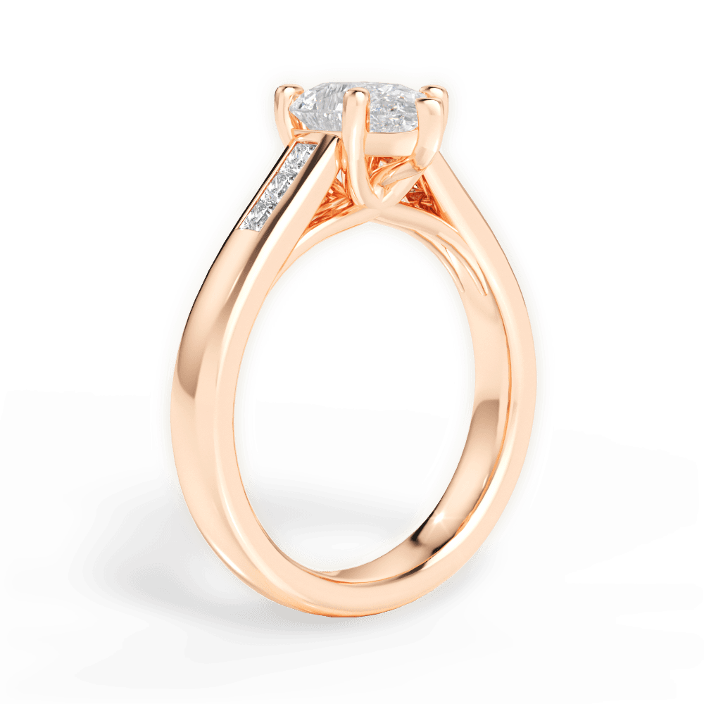 Brittany Pear Cut Lab Grown Diamond 18Kt Rose Gold Engagement Ring - View 3
