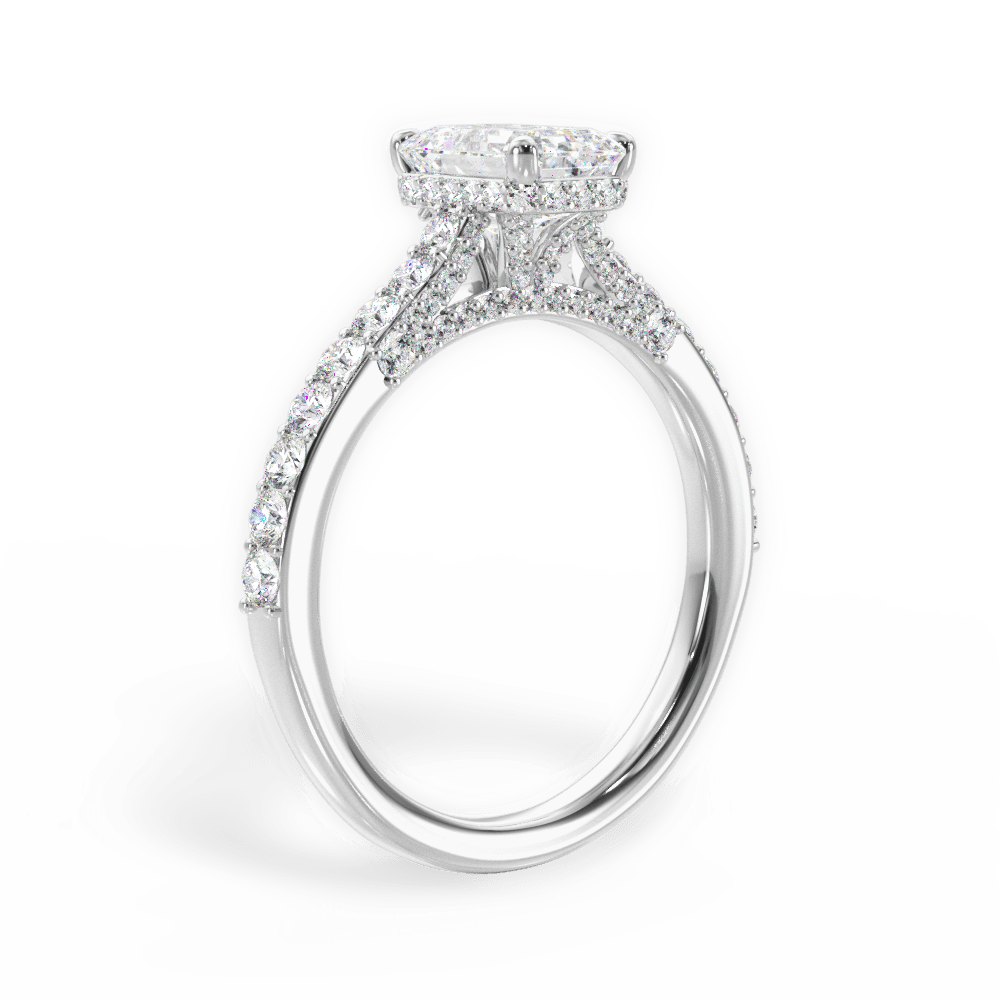 Laura Emerald Cut Lab Grown Diamond 14Kt White Gold Engagement Ring - View 2