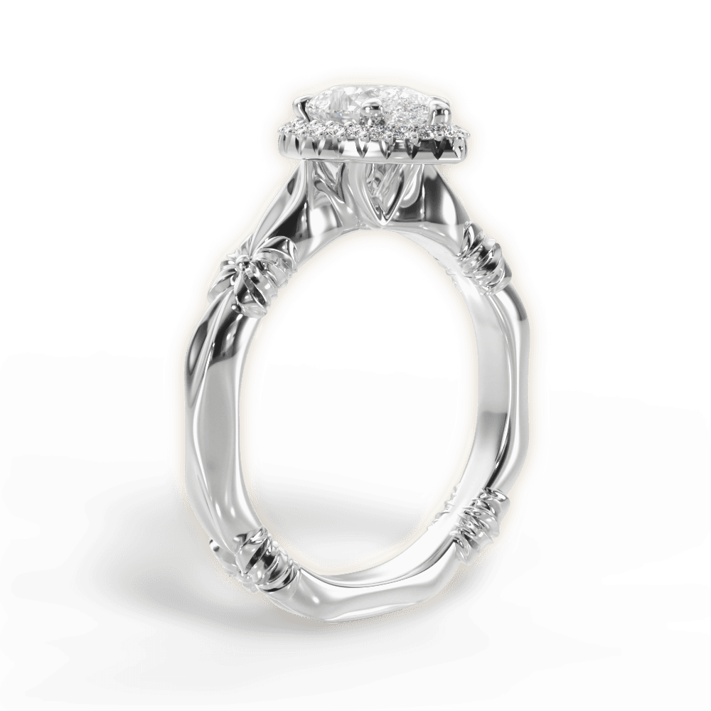 Erica Pear Cut Lab Grown Diamond 14Kt White Gold Engagement Ring - View 4