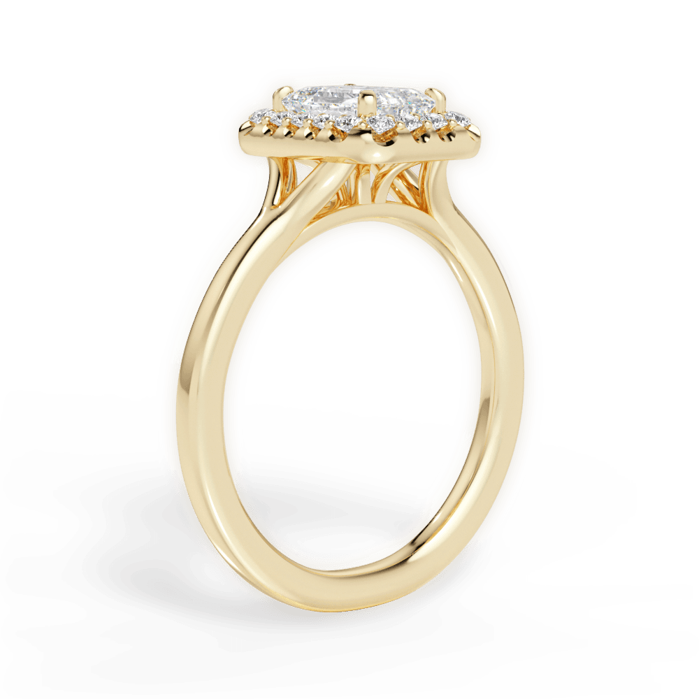 Geneva Emerald Cut Lab Grown Diamond 18Kt Yellow Gold Engagement Ring - View 2