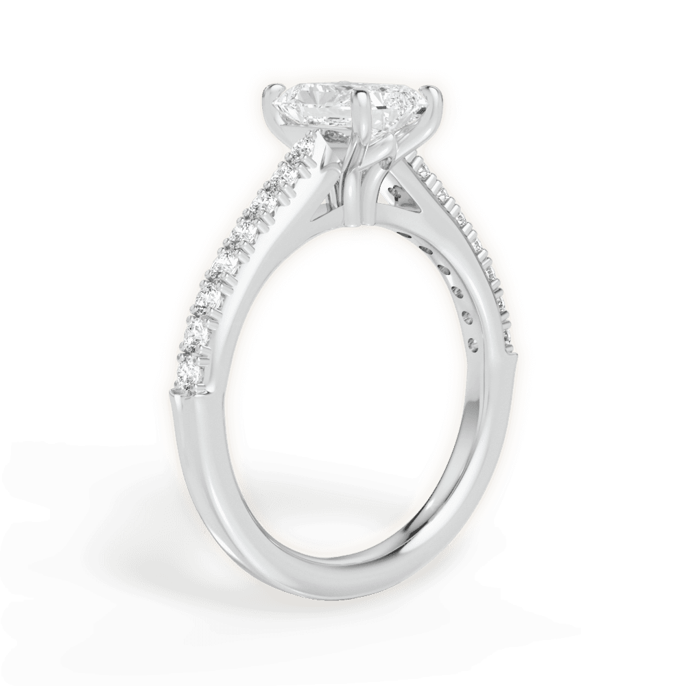 Elizabeth Radiant Cut Lab Grown Diamond 14Kt White Gold Engagement Ring - View 4