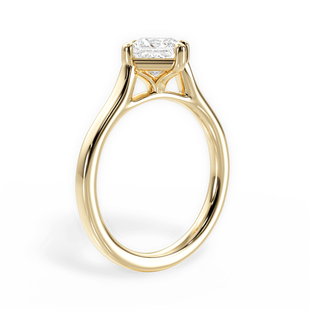 Bernadette Princess Cut Lab Grown Diamond 18Kt Yellow Gold Engagement Ring - View 3
