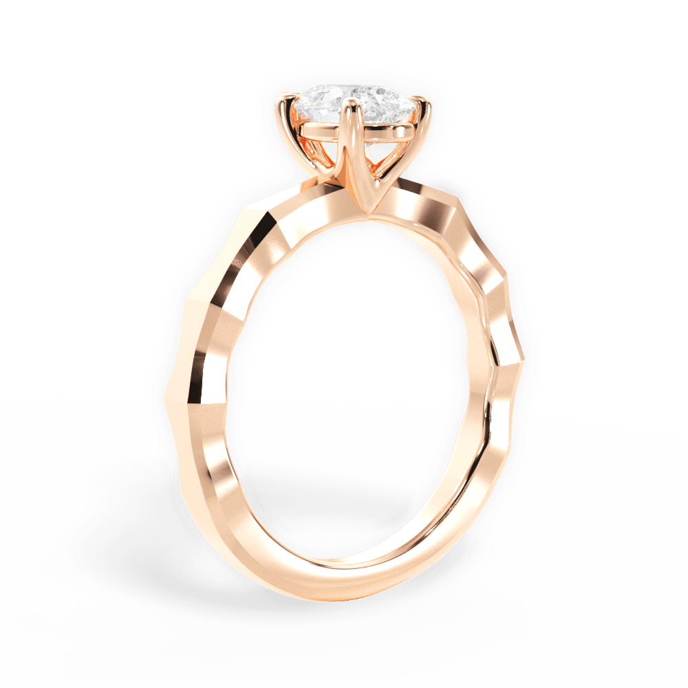 Aaliyah Pear Cut Lab Grown Diamond 18Kt Rose Gold Engagement Ring - View 4