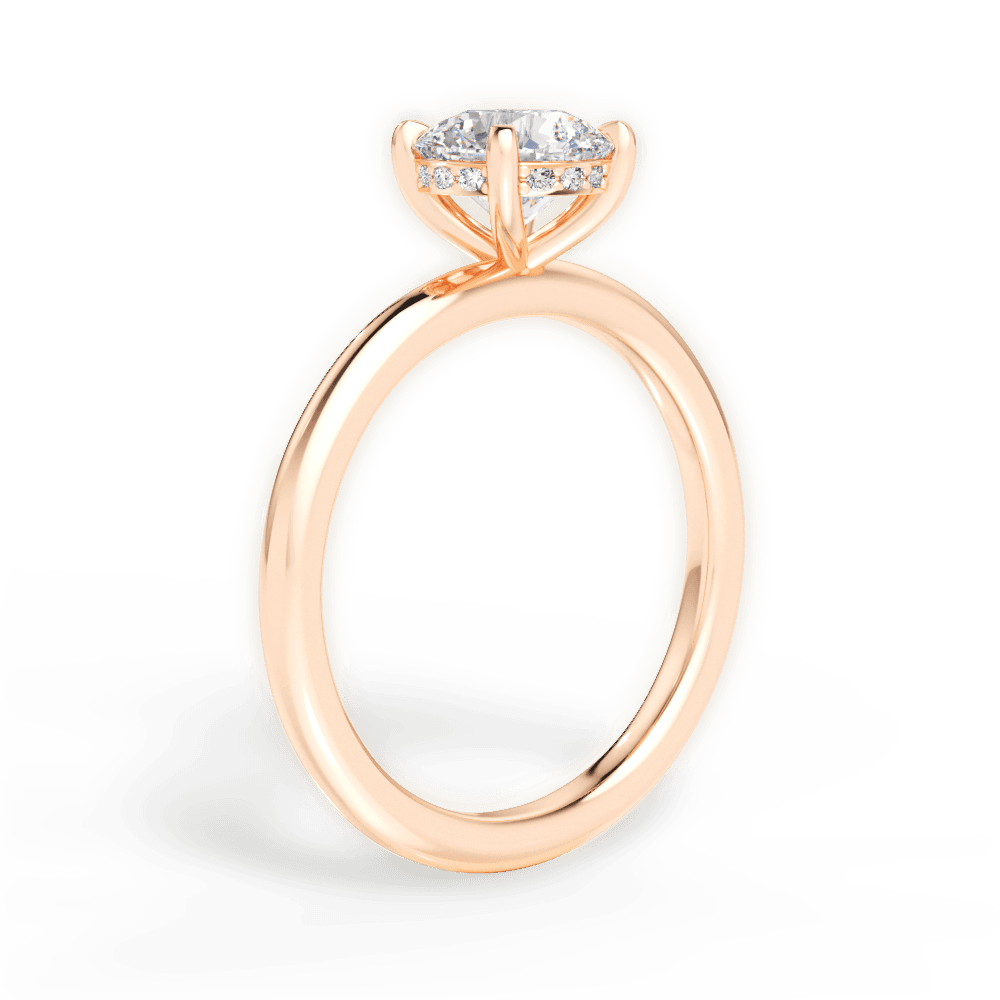 Brenda Round Cut Lab Grown Diamond 18Kt Rose Gold Engagement Ring - View 4