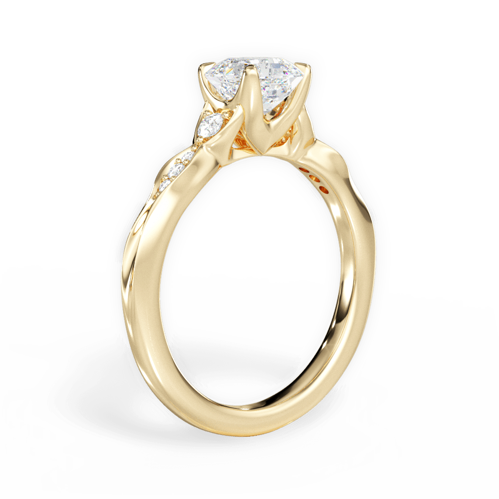 Cassie Asscher Cut Lab Grown Diamond 18Kt Yellow Gold Engagement Ring - View 2