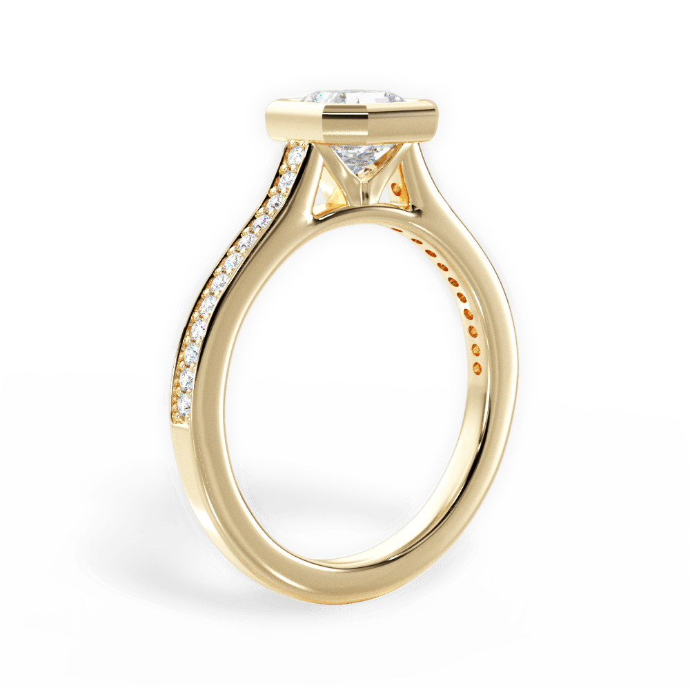Deanna Asscher Cut Lab Grown Diamond 18Kt Yellow Gold Engagement Ring - View 2