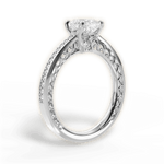 Donna Cushion Cut Lab Grown Diamond 14Kt White Gold Engagement Ring - View 3