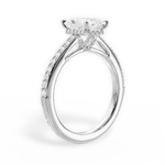 Joan Radiant Cut Lab Grown Diamond Platinum Engagement Ring - View 2