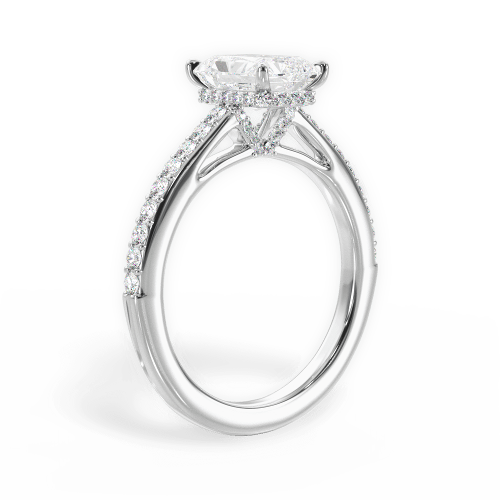 Joan Radiant Cut Lab Grown Diamond Platinum Engagement Ring - View 2