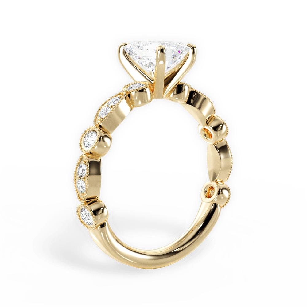 Edith Emerald Cut Lab Grown Diamond 18Kt Yellow Gold Engagement Ring - View 2