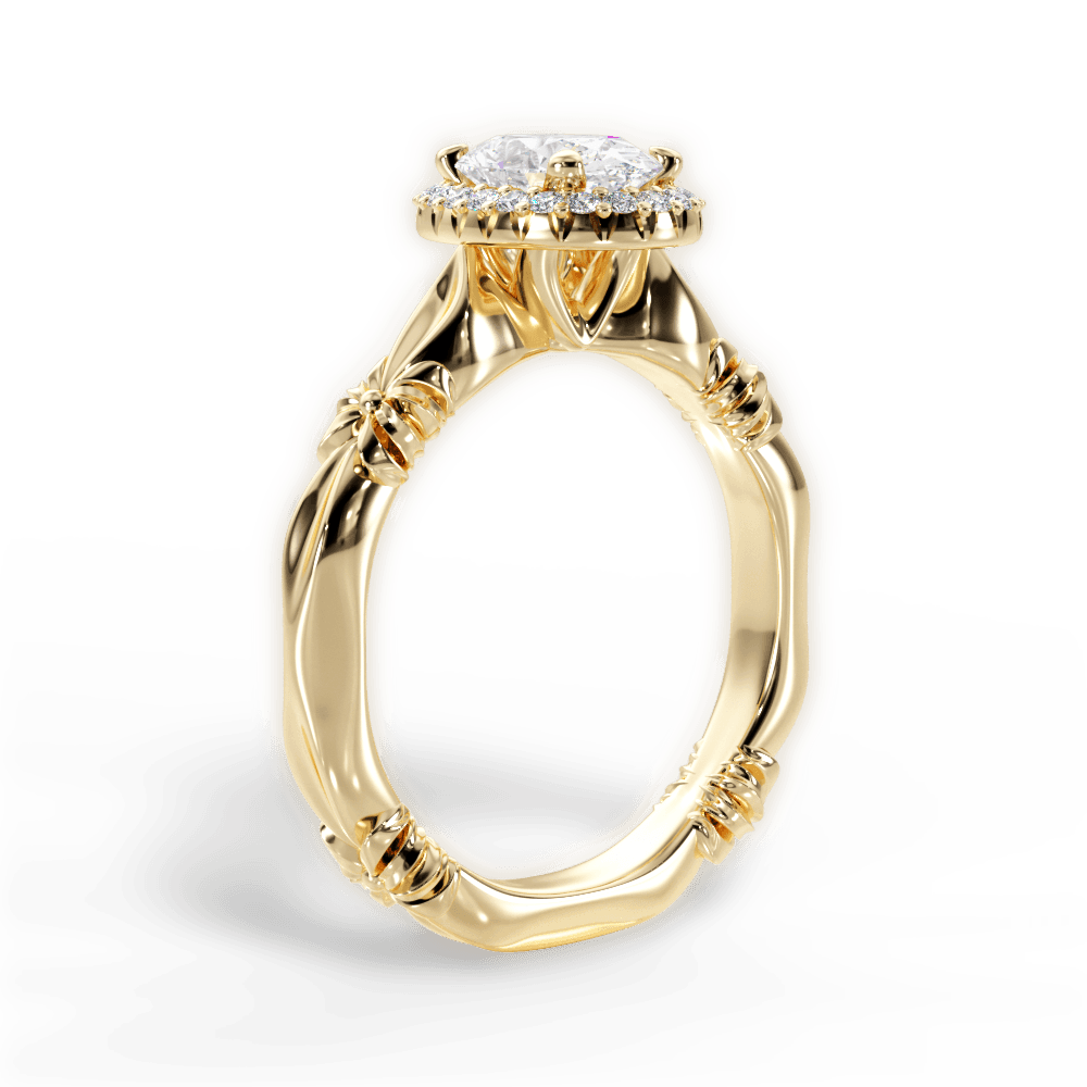 Erica Oval Cut Lab Grown Diamond 18Kt Yellow Gold Engagement Ring - View 3