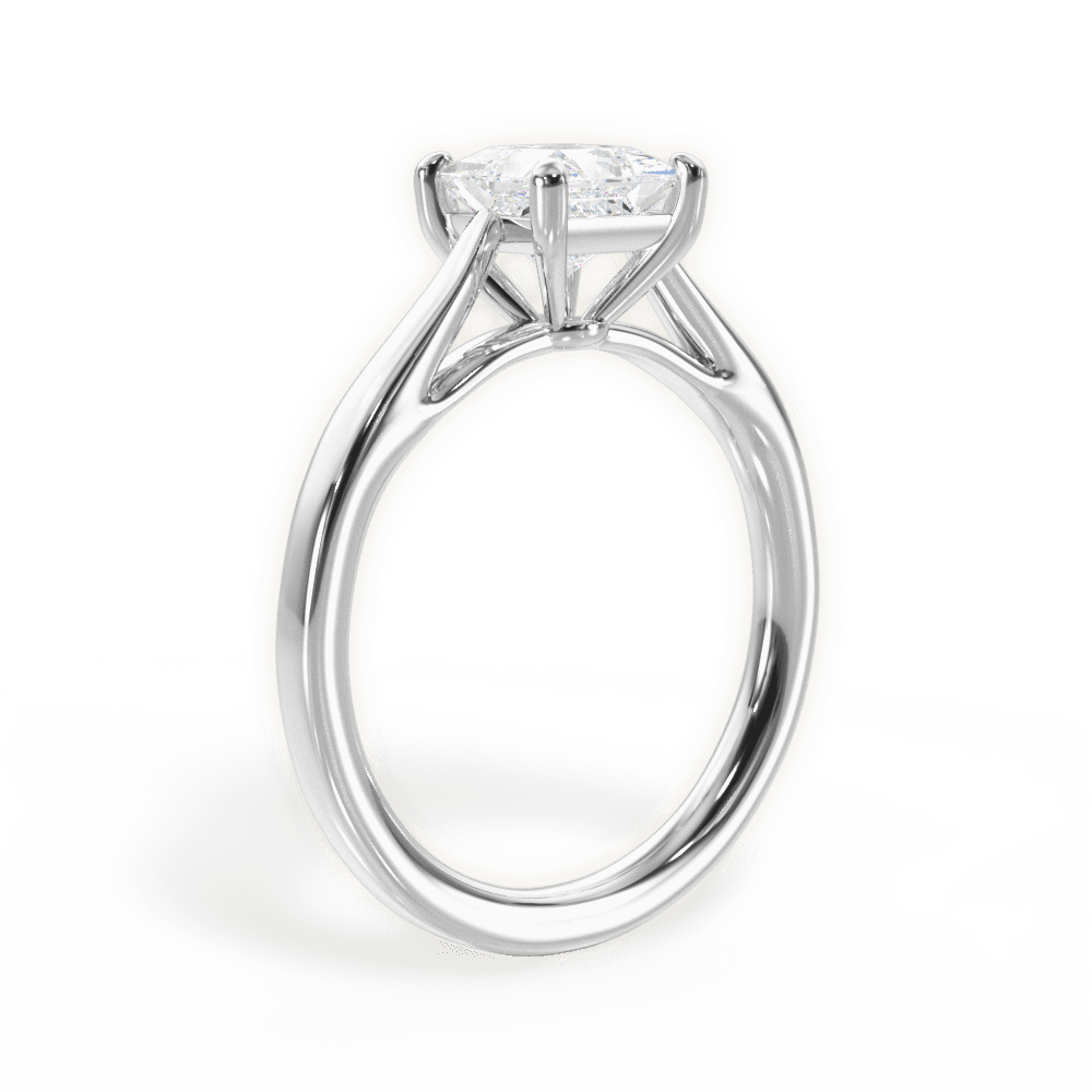 Angie Princess Cut Lab Grown Diamond 18Kt White Gold Engagement Ring - View 2