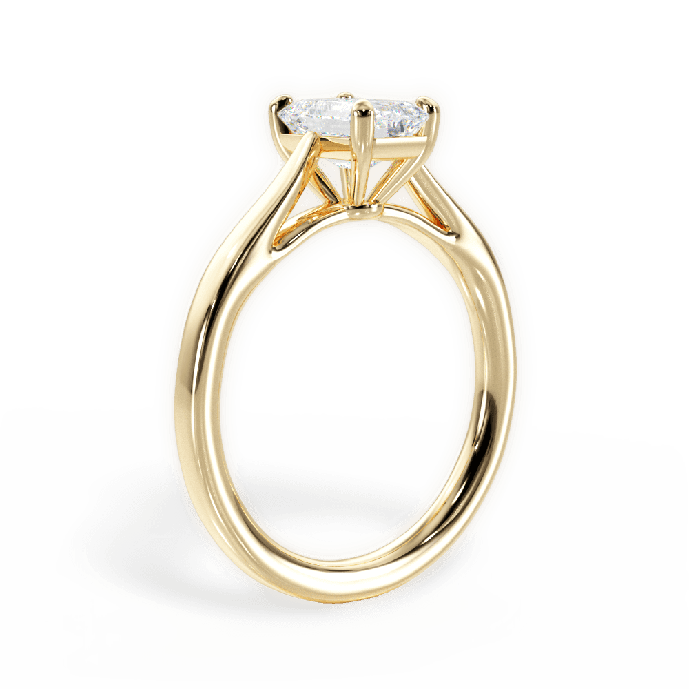 Angie Emerald Cut Lab Grown Diamond 18Kt Yellow Gold Engagement Ring - View 2