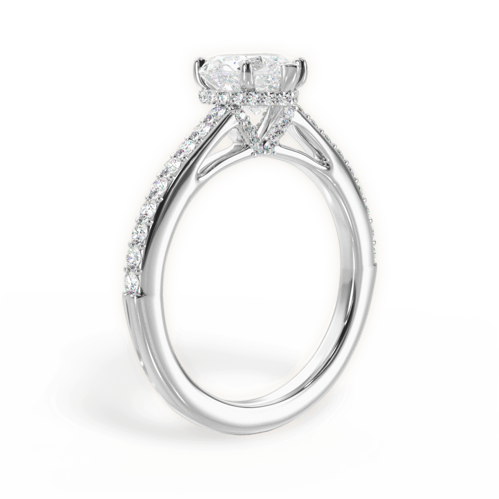 Joan Heart Cut Lab Grown Diamond Platinum Engagement Ring - View 4