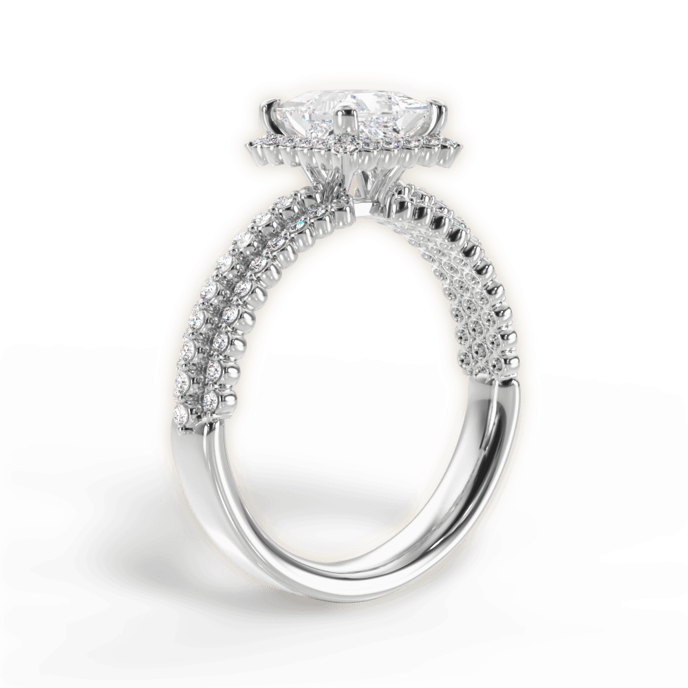 Jocelyn Princess Cut Lab Grown Diamond 14Kt White Gold Engagement Ring - View 4