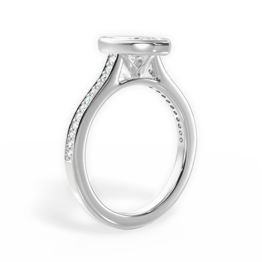 Deanna Marquise Cut Lab Grown Diamond 18Kt White Gold Engagement Ring - View 3