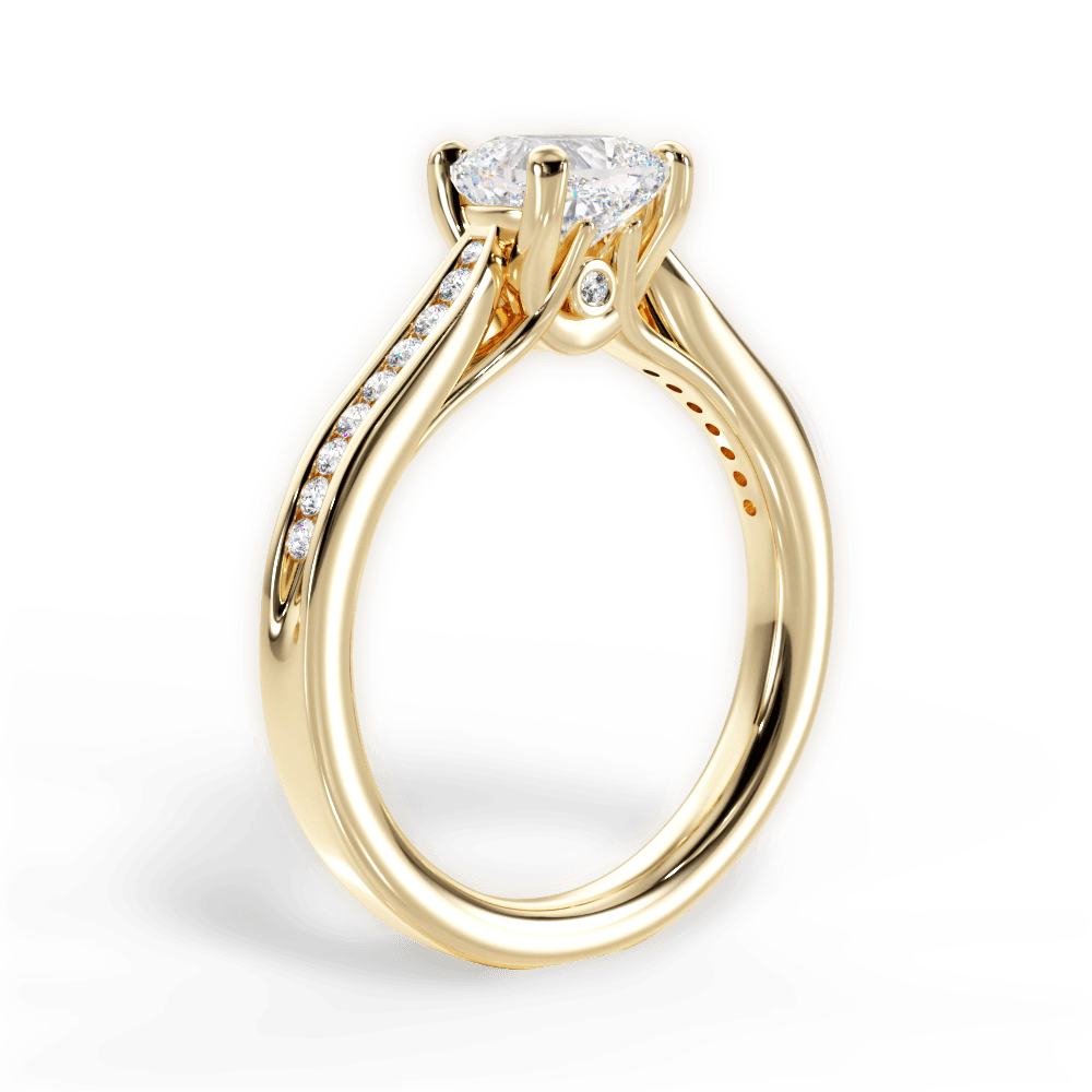 Elena Cushion Cut Lab Grown Diamond 18Kt Yellow Gold Engagement Ring - View 2