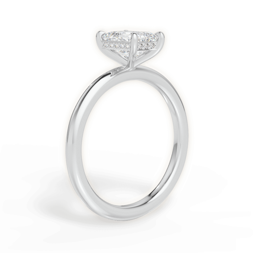 Brenda Emerald Cut Lab Grown Diamond 14Kt White Gold Engagement Ring - View 3