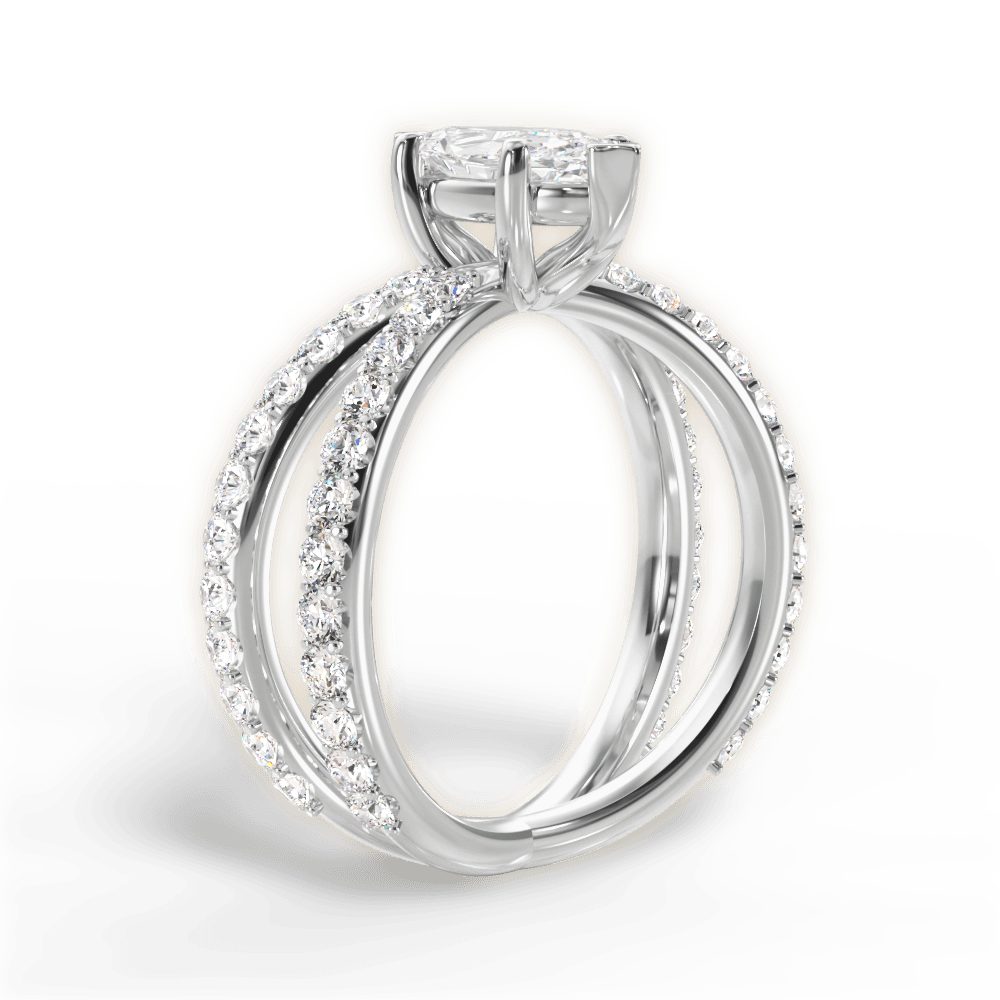 Lauren Marquise Cut Lab Grown Diamond 14Kt White Gold Engagement Ring - View 2