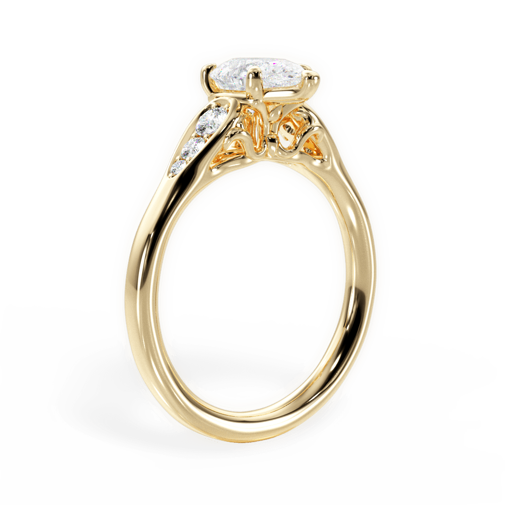 Cecilia Pear Cut Lab Grown Diamond 18Kt Yellow Gold Engagement Ring - View 4