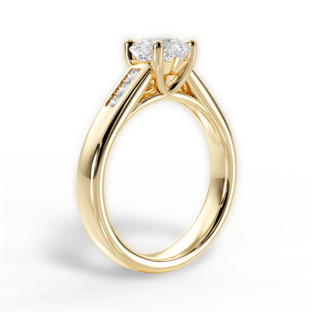 Brittany Asscher Cut Lab Grown Diamond 18Kt Yellow Gold Engagement Ring - View 3