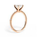 Chloe Round Cut Lab Grown Diamond 18Kt Rose Gold Engagement Ring - View 3