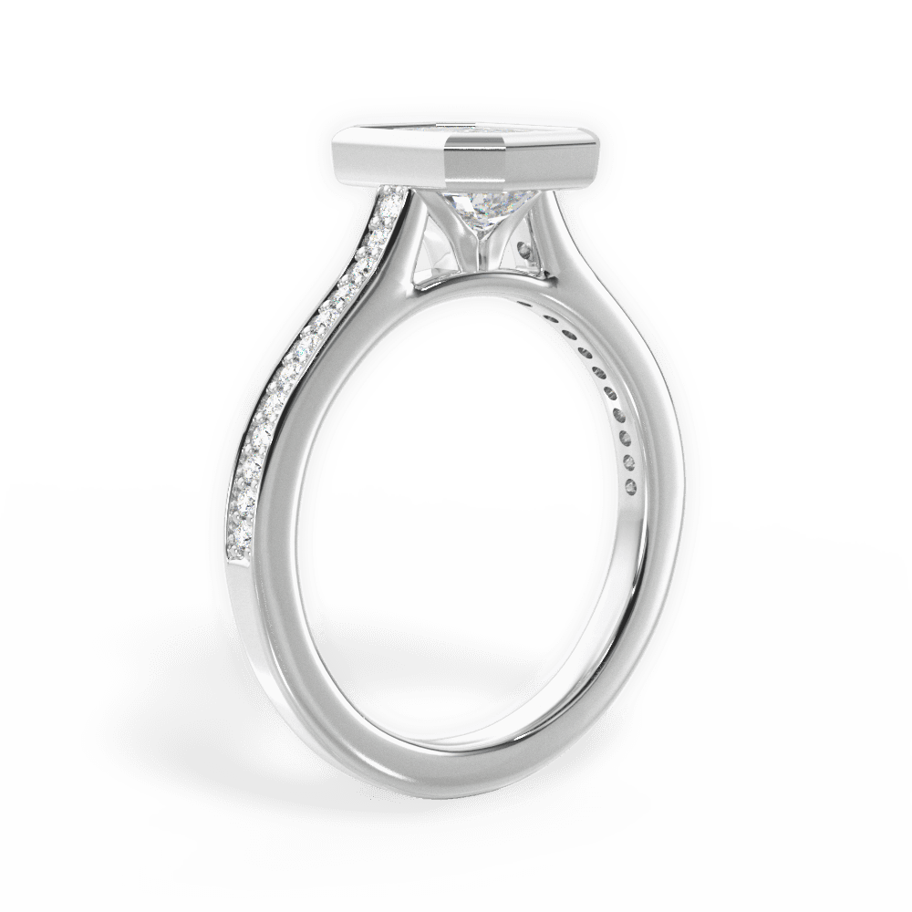Deanna Emerald Cut Lab Grown Diamond Platinum Engagement Ring - View 2