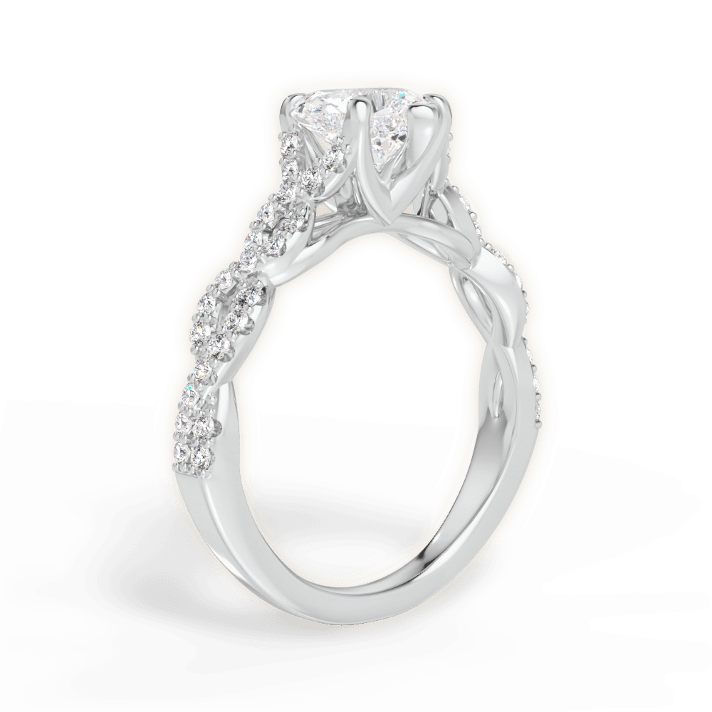 Justine Heart Cut Lab Grown Diamond 14Kt White Gold Engagement Ring - View 3