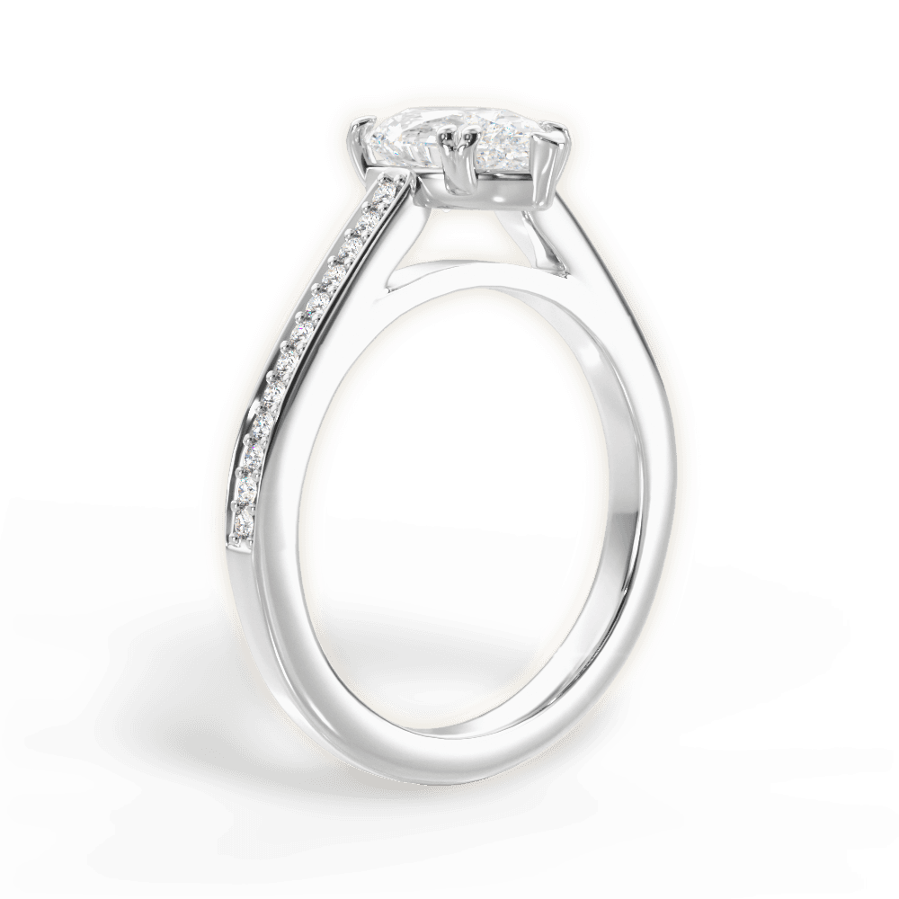 Denise Pear Cut Lab Grown Diamond 14Kt White Gold Engagement Ring - View 4