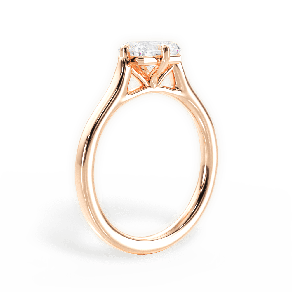 Bernadette Radiant Cut Lab Grown Diamond 18Kt Rose Gold Engagement Ring - View 2