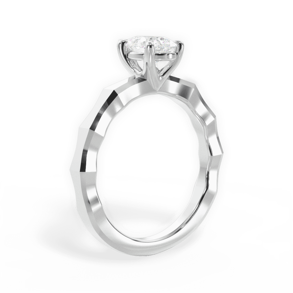 Aaliyah Pear Cut Lab Grown Diamond 14Kt White Gold Engagement Ring - View 4
