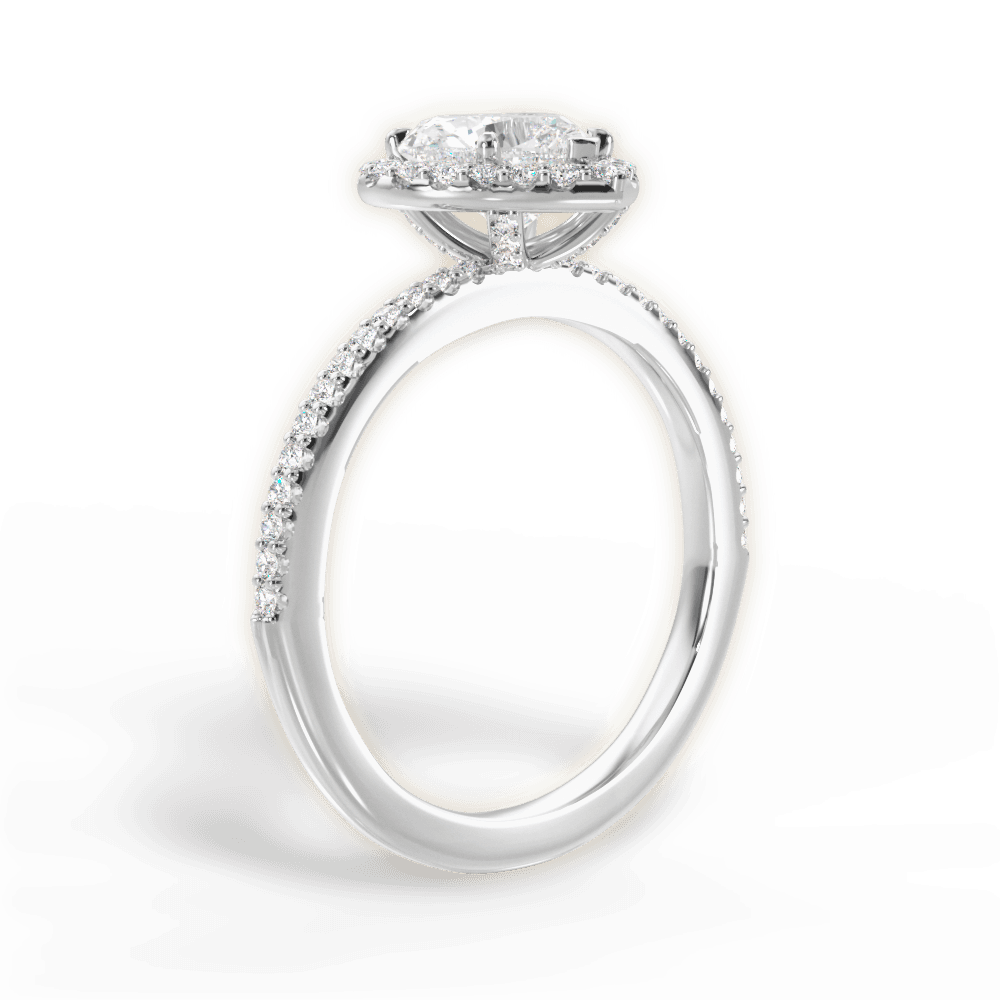 Joanne Heart Cut Lab Grown Diamond 18Kt White Gold Engagement Ring - View 3