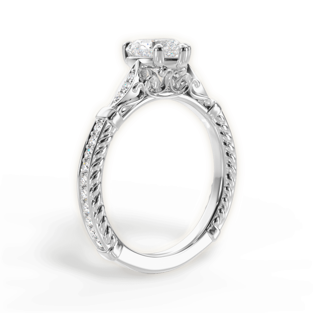 Gabriela Heart Cut Lab Grown Diamond Platinum Engagement Ring - View 2