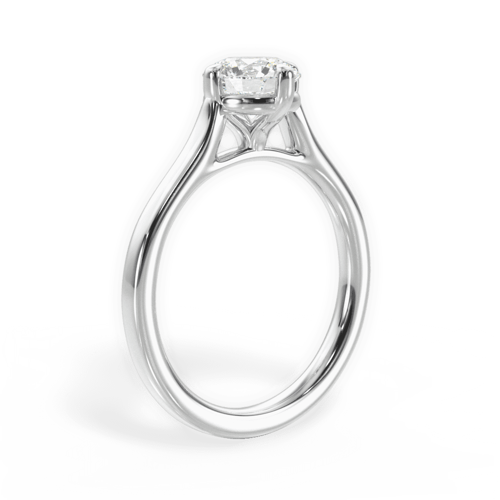 Bernadette Round Cut Lab Grown Diamond 14Kt White Gold Engagement Ring - View 3