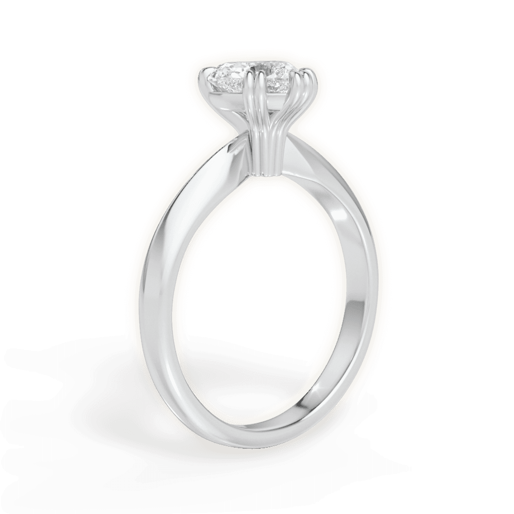 Anastasia Heart Cut Lab Grown Diamond 18Kt White Gold Engagement Ring - View 3