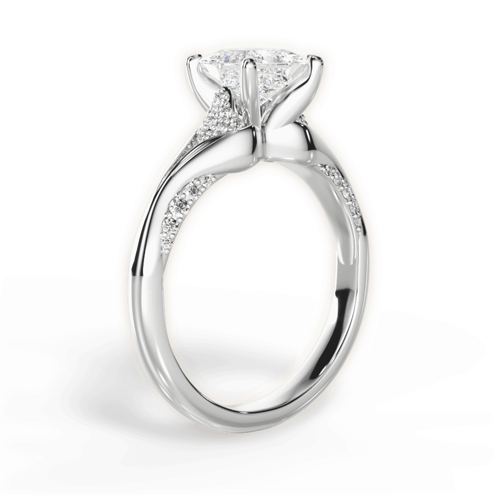 Isabel Princess Cut Lab Grown Diamond Platinum Engagement Ring - View 4