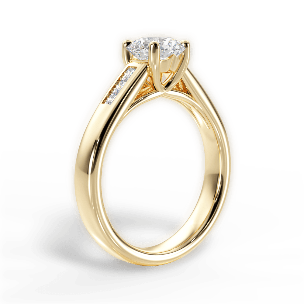 Brittany Round Cut Lab Grown Diamond 18Kt Yellow Gold Engagement Ring - View 2