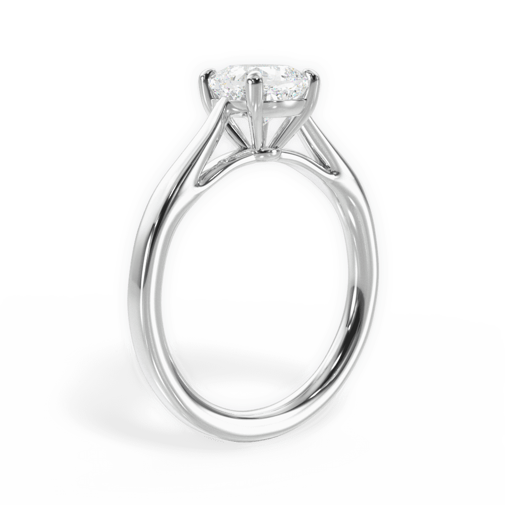 Angie Cushion Cut Lab Grown Diamond Platinum Engagement Ring - View 3