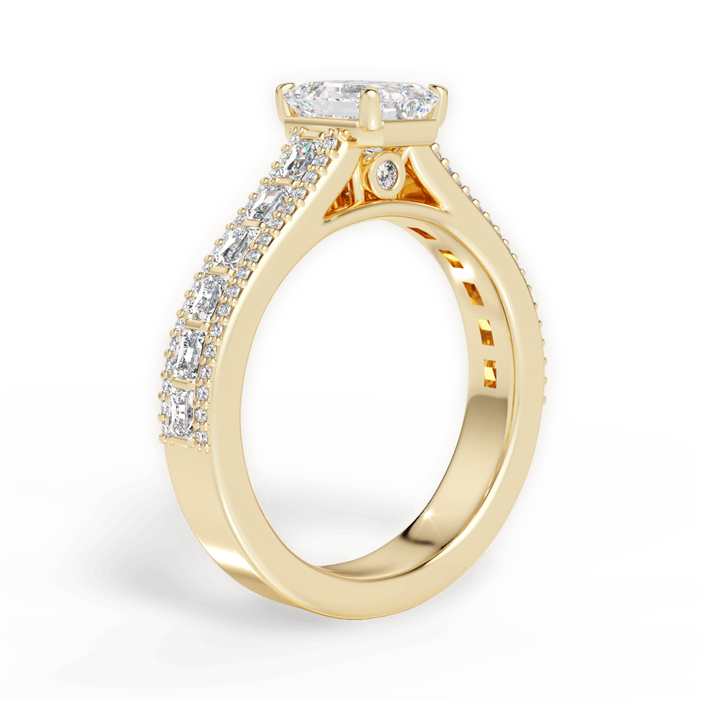 Lynn Emerald Cut Lab Grown Diamond 18Kt Yellow Gold Engagement Ring - View 2