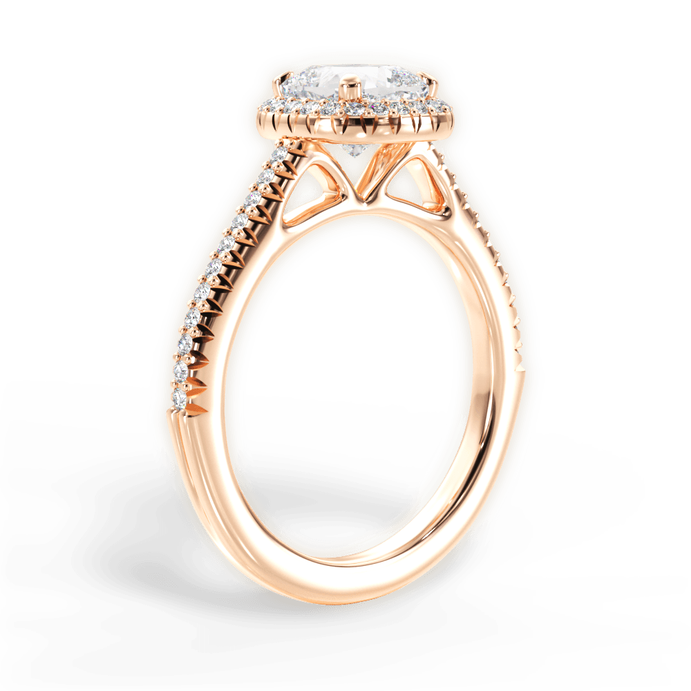 Jenny Cushion Cut Lab Grown Diamond 18Kt Rose Gold Engagement Ring - View 3