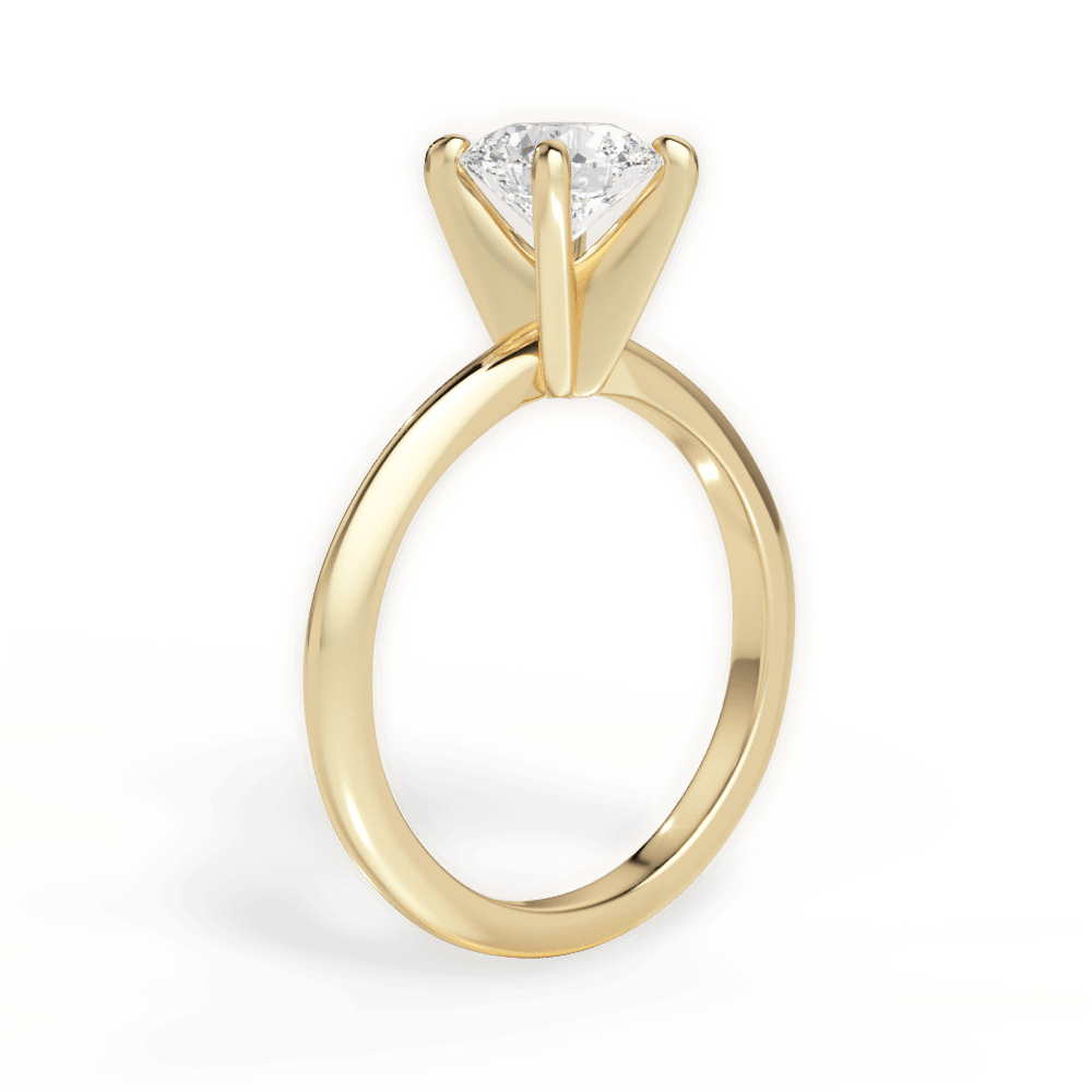 Casey Round Cut Lab Grown Diamond 18Kt Yellow Gold Engagement Ring - View 4
