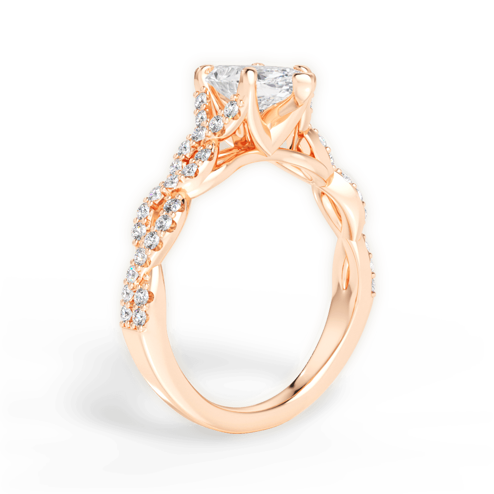 Justine Marquise Cut Lab Grown Diamond 18Kt Rose Gold Engagement Ring - View 2
