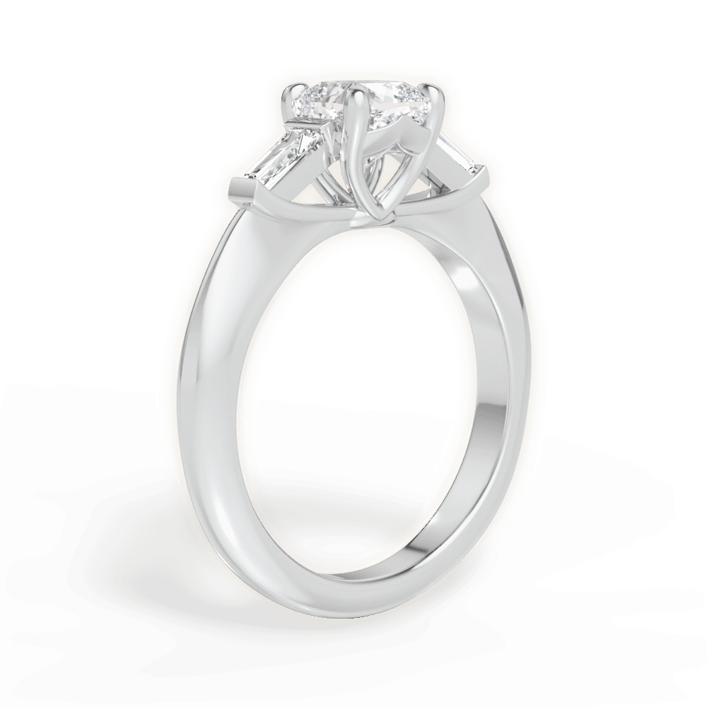 Emily Cushion Cut Lab Grown Diamond Platinum Engagement Ring - View 4