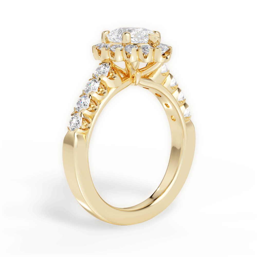 Lacey Pear Cut Lab Grown Diamond 18Kt Yellow Gold Engagement Ring - View 2