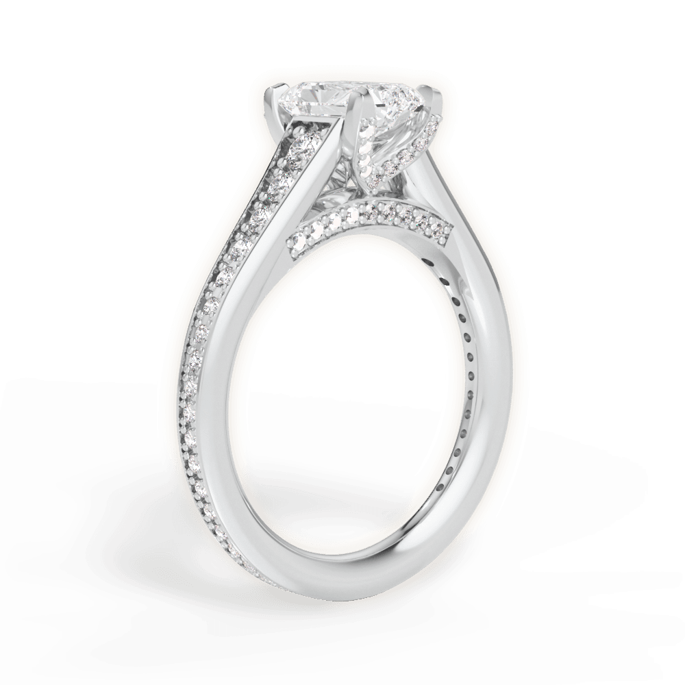 Leslie Radiant Cut Lab Grown Diamond 14Kt White Gold Engagement Ring - View 4